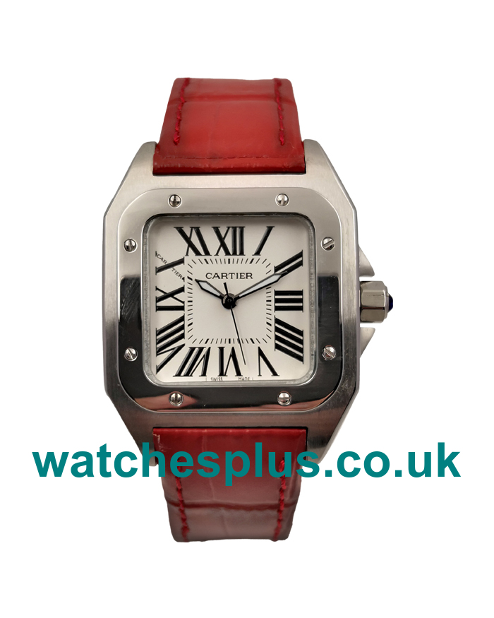 UK Perfect 1:1 Cartier Santos 100 W20126X8 Fake Watches With White Dials