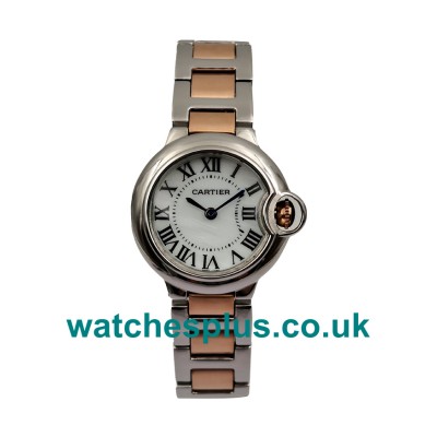 UK Cheap Cartier Ballon Bleu W6920034 Replica Watches With White Dials For Women