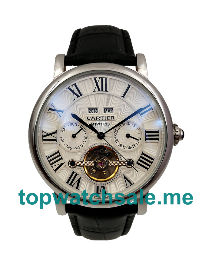 UK Luxury Replica Cartier Calibre De Cartier With White Dials And Steel Cases For Sale