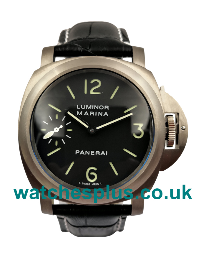 UK Best 43 MM Fake Panerai Luminor Marina PAM00177 With Black Dial Titanium Case