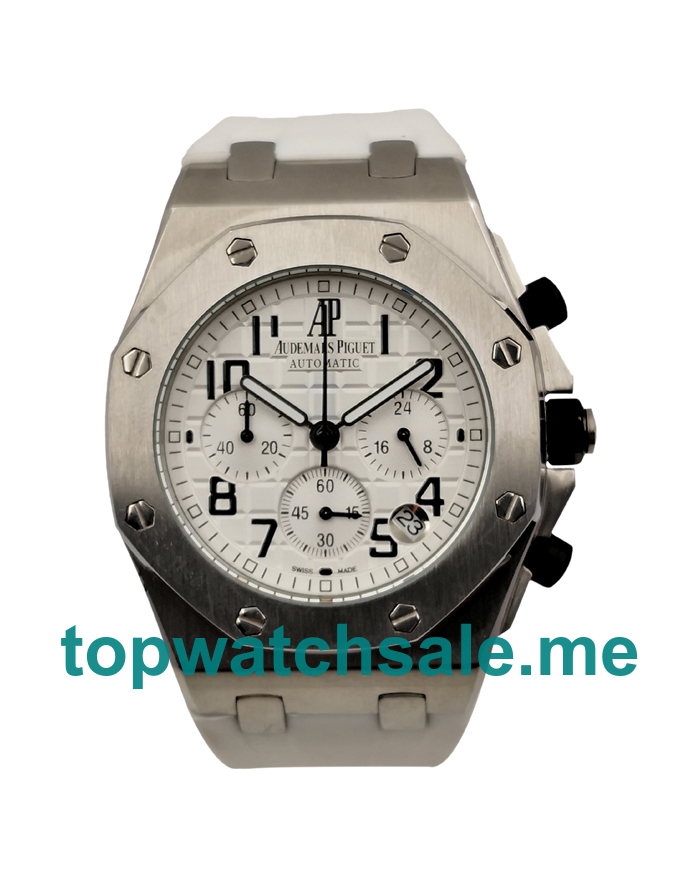 UK Perfect 42 MM Silver Dial Audemars Piguet Royal Oak Offshore 26283ST Replica With Steel Case