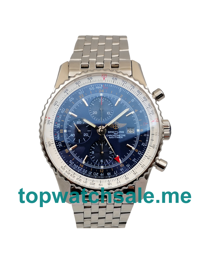 UK Best 1:1 Breitling Navitimer World A24322 Replica Watches With Blue Dials Online
