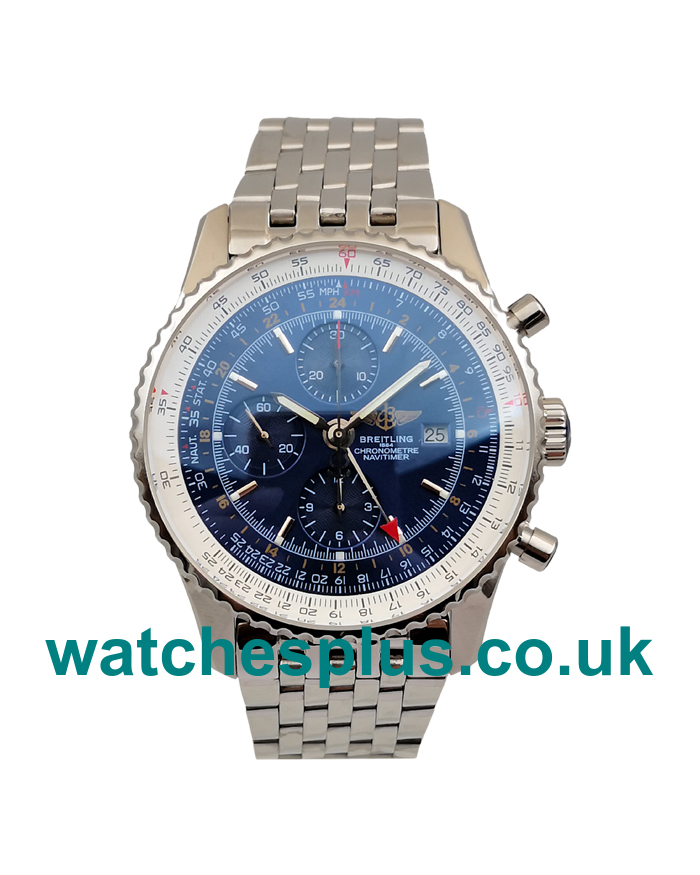 UK Best 1:1 Breitling Navitimer World A24322 Replica Watches With Blue Dials Online