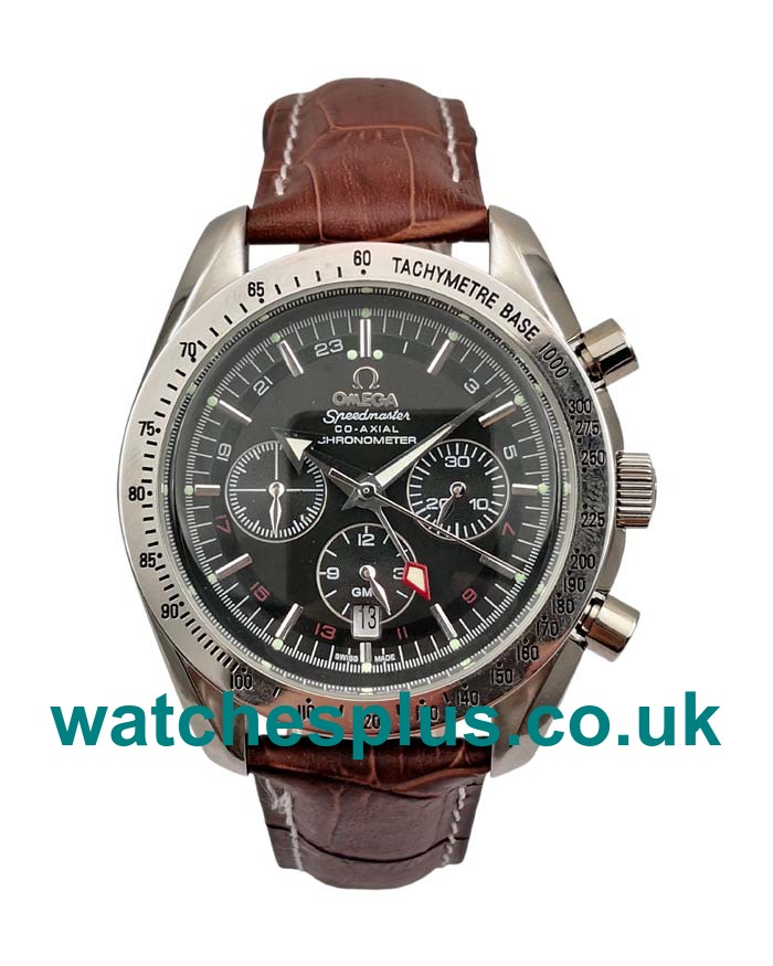 UK Best Online Fake Omega Speedmaster GMT 3881.50.37 With Black Dials Steel Cases