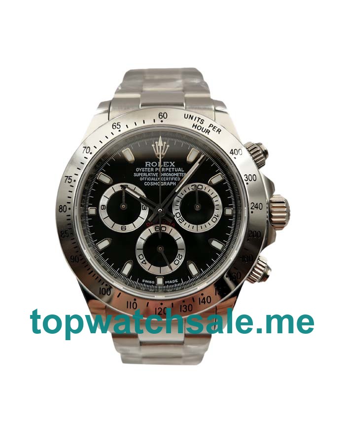 UK Best Quality Rolex Daytona 116520 Replica Watches With Black Dials Online